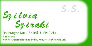 szilvia sziraki business card