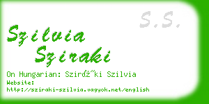 szilvia sziraki business card